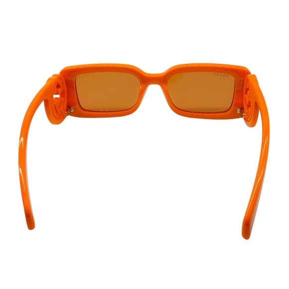 GUCCI ORANGE / BROWN CHAISE LONGUE 54MM RECTANGULAR FRAME  display picture 3